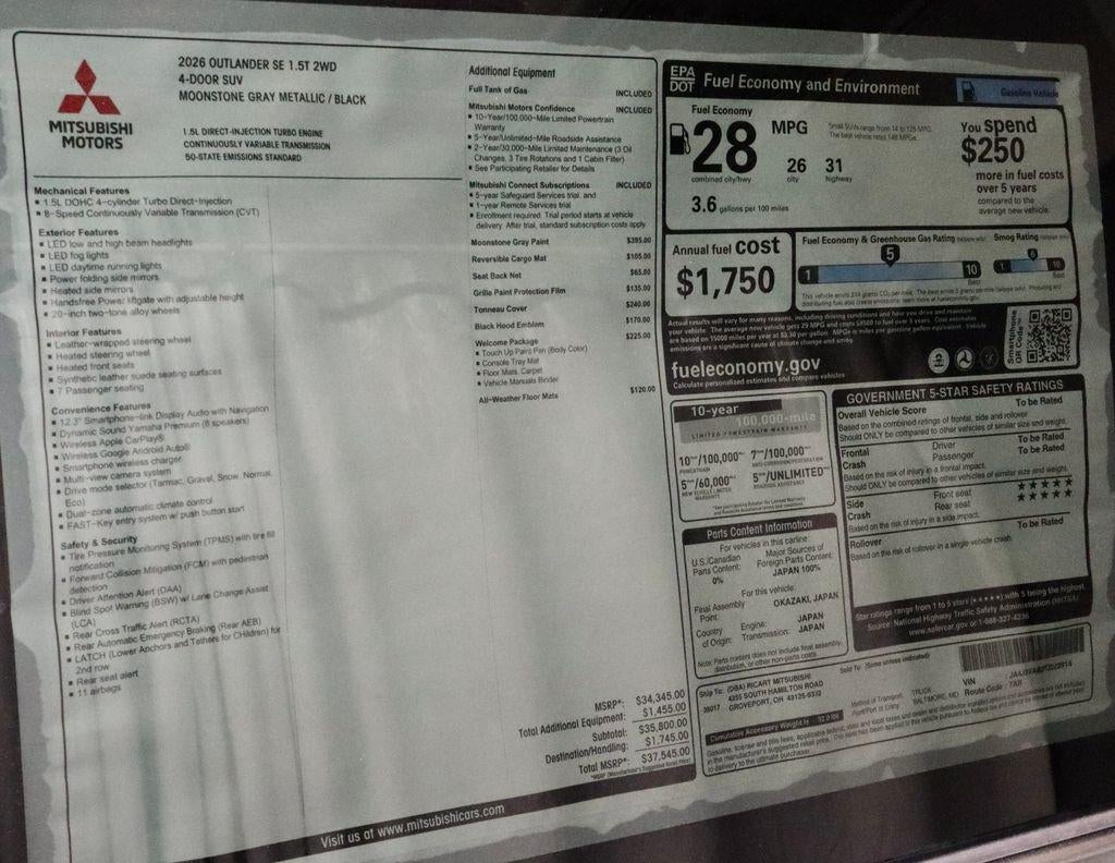 2026 Mitsubishi Outlander SE