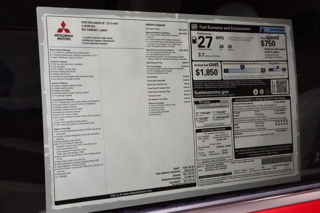 2026 Mitsubishi Outlander SE
