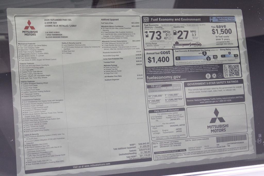 2026 Mitsubishi Outlander Plug-In Hybrid SEL