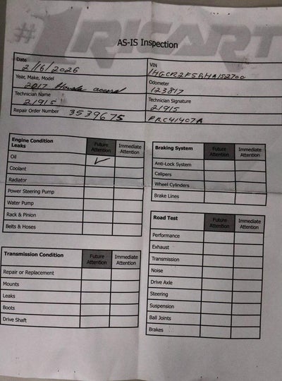 2017 Honda Accord Sedan Sport CVT PZEV