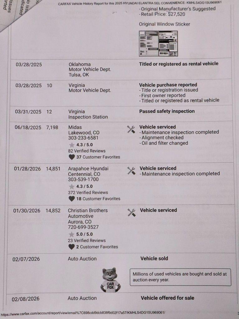 2025 Hyundai ELANTRA SEL Convenience IVT