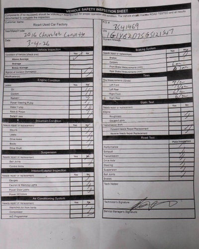 2016 Chevrolet Corvette Stingray