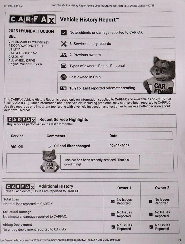 2025 Hyundai TUCSON SEL