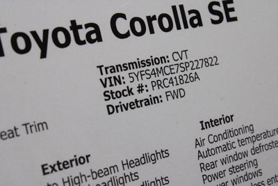 2025 Toyota Corolla SE